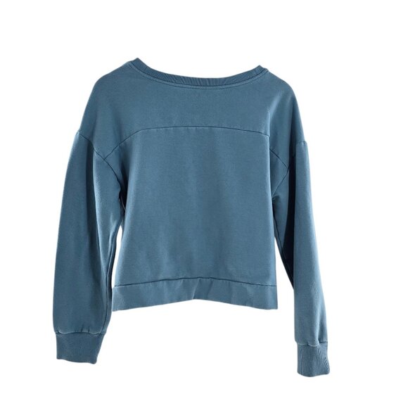 Athleta Girl Blue  Retroplush Twist Front Sweatshirt Sz XXL -16 Comfy Loungewear - Picture 9 of 9